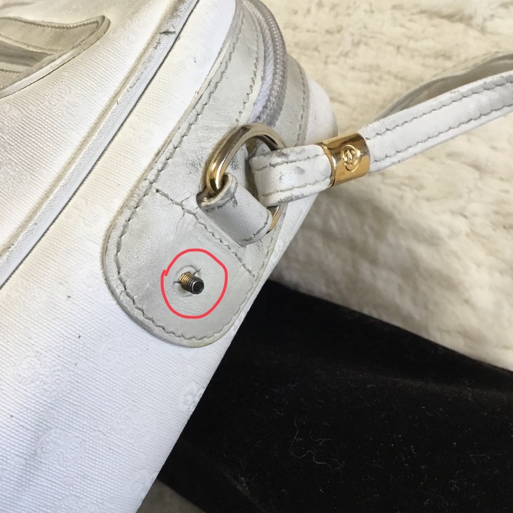 GUCCI Shoulder Bag Leather White Authentic AS IS - Picture 14 of 16